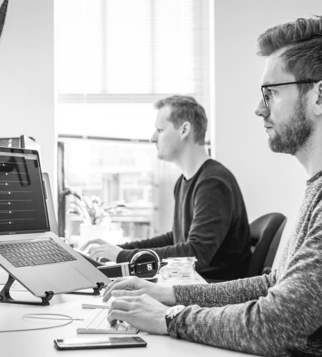 Backend image, people behind the table